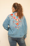 Calm Boho Chic Embroidered Denim Jacket