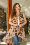 Mindful Boho Leopard Print Sleeveless Kimono