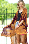 Dreamer Floral Rust Burgundy Kimono