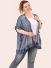 Jolie Boho Denim Ruffle Kimono