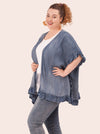 Jolie Boho Denim Ruffle Kimono