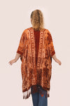 Courageous Embroidered Velvet Rust Bohemian Kimono