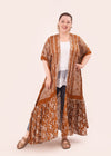 Inner Peace Boho Paisley Brown Kimono One Size