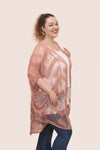 Le soleil Boheme Chic Embroidered Pink Kimono (OS to 3X)