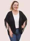 Carmel Determination Black Vintage Inspired Fringe Kimono