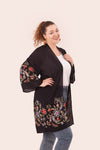 Celebration Bohemian Embroidered Black Kimono