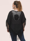 Carmel Determination Black Vintage Inspired Fringe Kimono