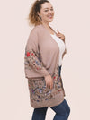 Celebration Bohemian Embroidered Mocha Kimono