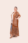 Inner Peace Boho Paisley Brown Kimono One Size