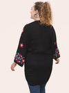 Dark Knight BOHO Black embroidered kimono