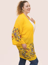 Celebration Bohemian Embroidered Yellow Kimono