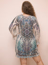 Peacefulness Vintage Inspired  Navy Laced Ruffle Tunic/ Dress