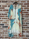 Dreamer Floral Rust Blue Kimono