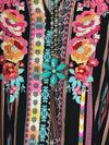 Happiness is a choice Embroidered Black Multicolor Tunic