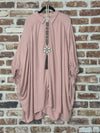 Seize the day Pink Dolman Sleeve Button Down Tunic