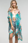 It is up to you Boho Peach Floral Kimono- one size