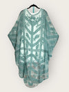 Le soleil Boheme Chic Embroidered Sage Kimono (OS to 3X)