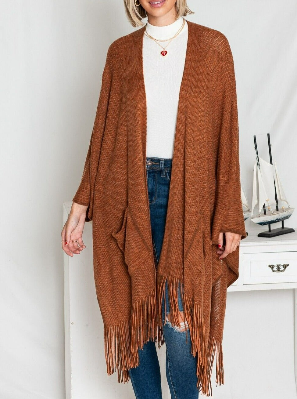 Flowy Camel Cardigan fits S up to 4x Yippie Vibe