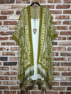 Courageous Embroidered Velvet Olive Bohemian Kimono