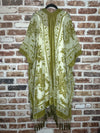 Courageous Embroidered Velvet Olive Bohemian Kimono