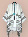 C&#39;est la vie  fringe Ivory Poncho