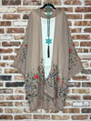 Celebration Bohemian Embroidered Mocha Kimono