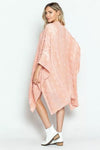 Boheme Chic Embroidered Coral Kimono (OS to 4X)