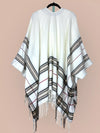 C&#39;est la vie  fringe Ivory Poncho