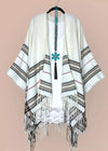 C&#39;est la vie  fringe Ivory Poncho