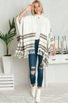 C&#39;est la vie  fringe Ivory Poncho