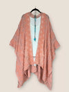 Boheme Chic Embroidered Coral Kimono (OS to 4X)