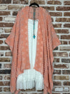 Boheme Chic Embroidered Coral Kimono (OS to 4X)