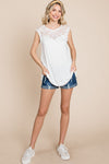 Sunny and Breeze White Laced Boho Tunic Top