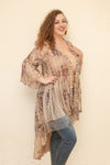Yes you can Rose Taupe Laced Crochet Bohemian Cardigan