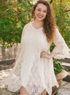 Confident Vintage Beige Laced Ruffle Tunic Dress