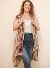 True Happiness Floral Bohemian Taupe Vest  - One Size