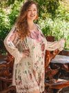 Peacefulness Vintage Inspired  Beige Laced Ruffle Tunic