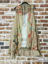 Empower Floral Bohemian Taupe Vest  - One Size