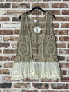 Be Yourself Embellished Laced Embroidered Boho Peasant Crochet Vest