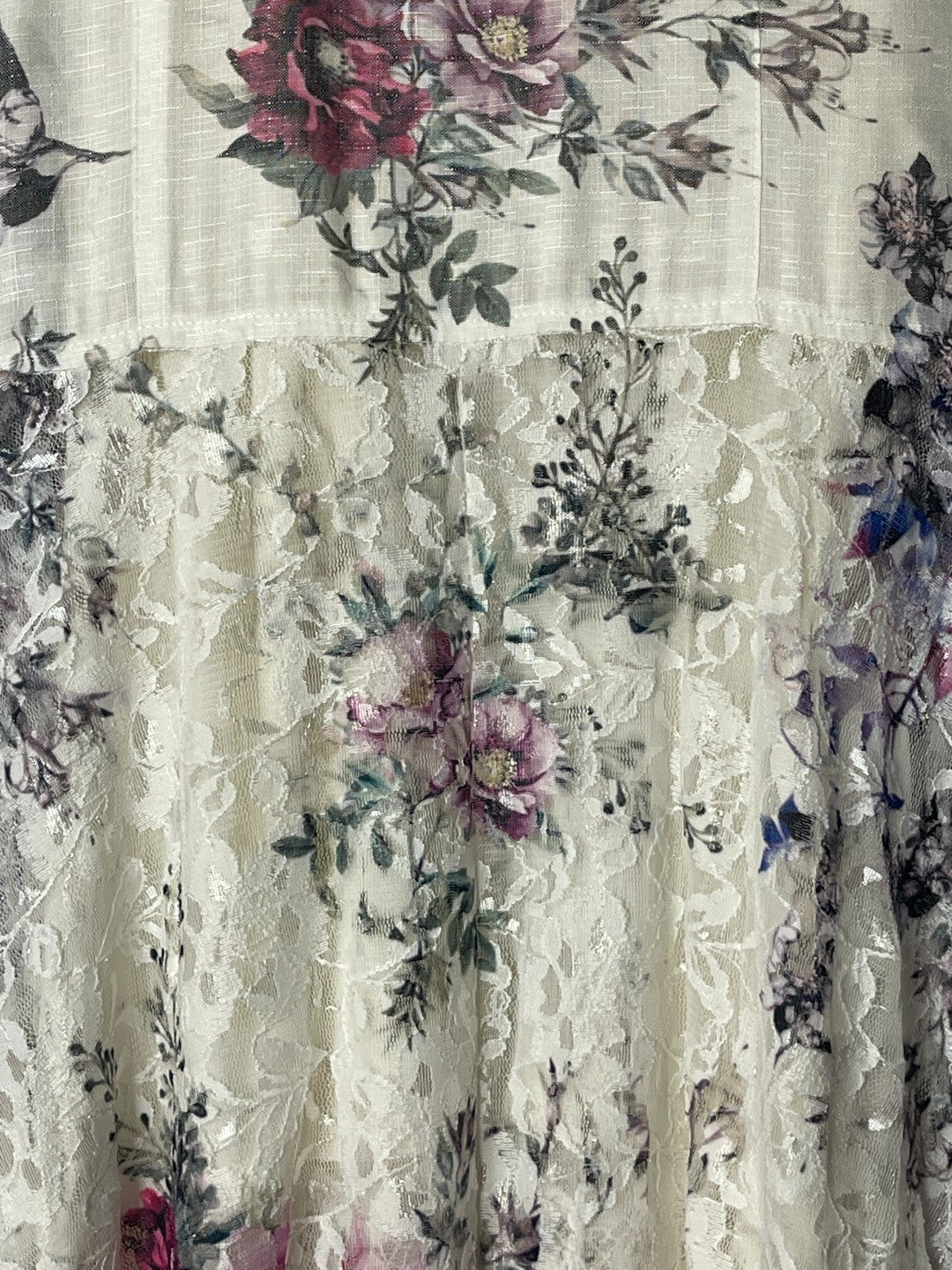 Ivory Lace Vest - Feather Floral 608-U013 – Zadie B's Fashions