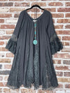 Superstar Hippie Oversized Charcoal Laced Dress