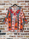 Happiness is a choice Embroidered Multicolor Tunic