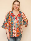 Happiness is a choice Embroidered Multicolor Tunic