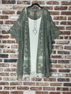 Success Mindset Hippie Embroidered Sage Kimono